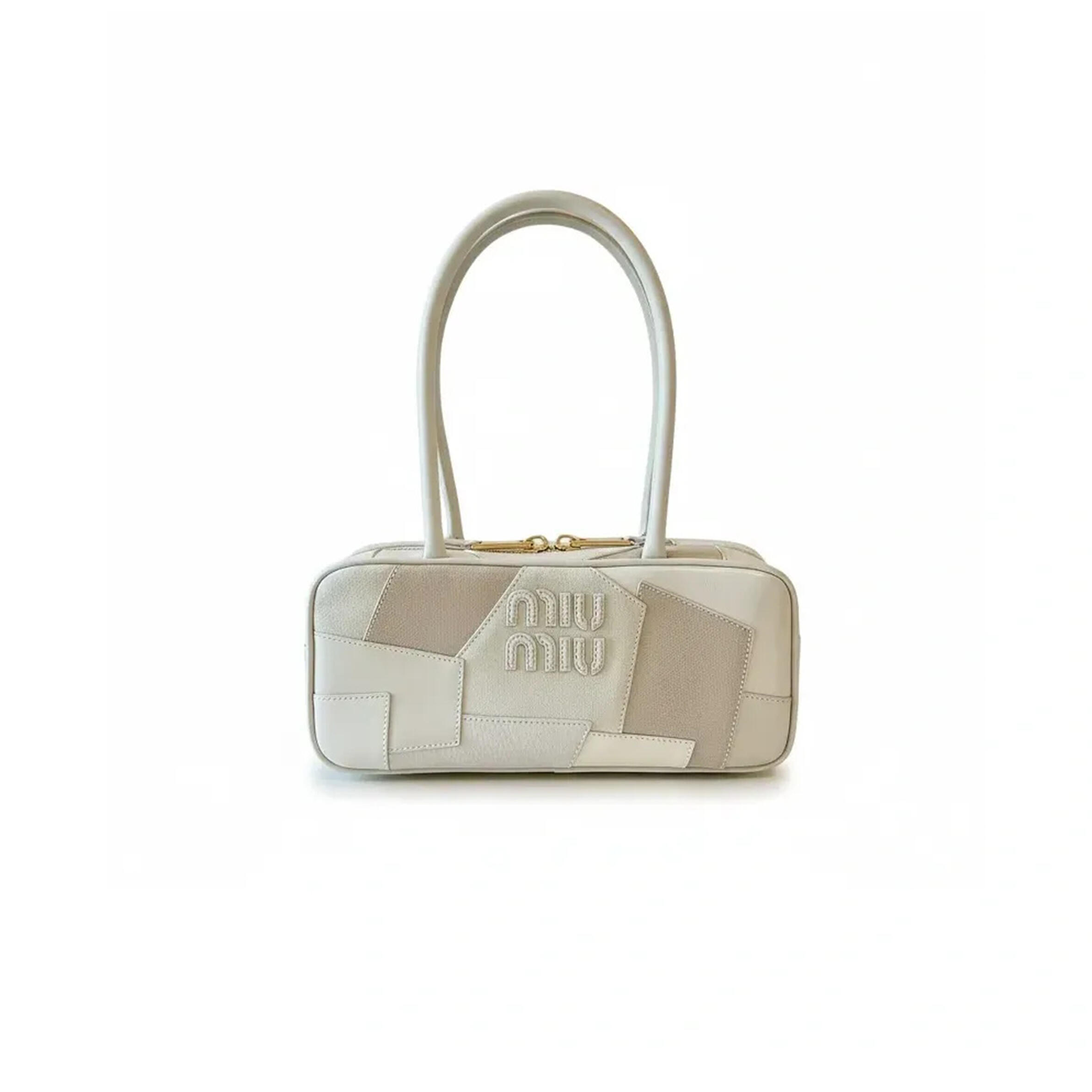 MIU MIU BEAU LEATHER PATCHWORK BAG 5BB147 (28*11.5*8cm)